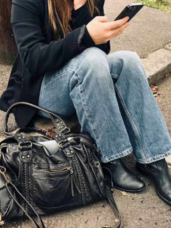 Arabell | Vintage Faux Leather Structured Tote Bag