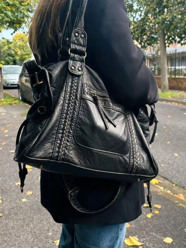 Arabell | Vintage Faux Leather Structured Tote Bag